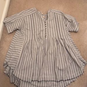 We the Free cotton tunic top. Size large. Blue and white striped.